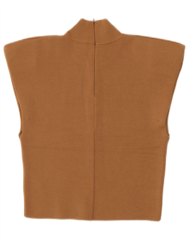 Bluză Crop Top Femei Zara UK 8 Mic Maro Viscoză
