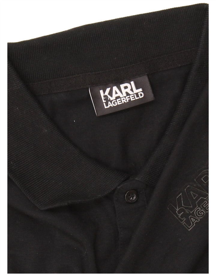 Tricou polo bărbați Karl Lagerfeld mare negru