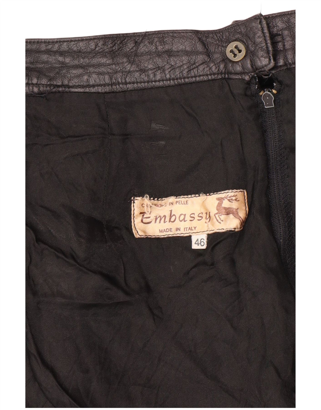 Fusta din piele pentru femei cu talie înaltă EMBASSY IT 46 Large W26 Piele neagră