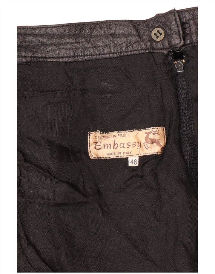 Fusta din piele pentru femei cu talie înaltă EMBASSY IT 46 Large W26 Piele neagră