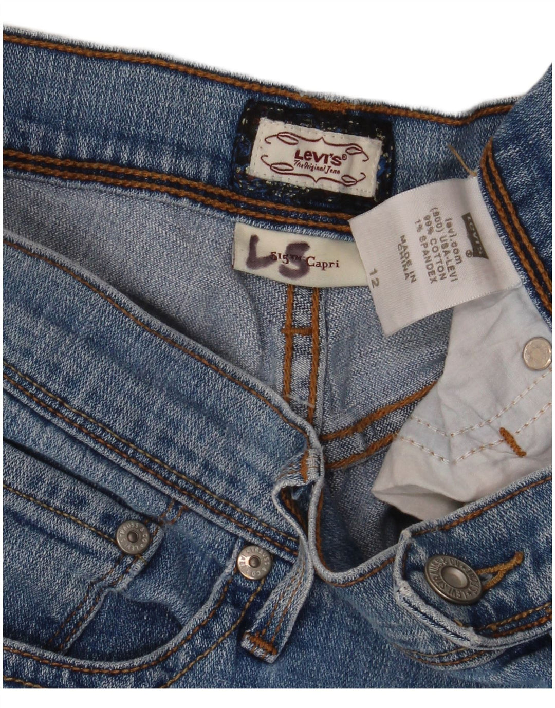 Pantaloni scurți din denim LEVI'S 515 pentru femei US 12 Large W32 Blue Bumbac