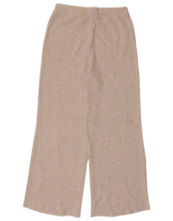 Pantaloni de trening pentru femei cu picioare largi Zara UK 12 Medium Bej pete
