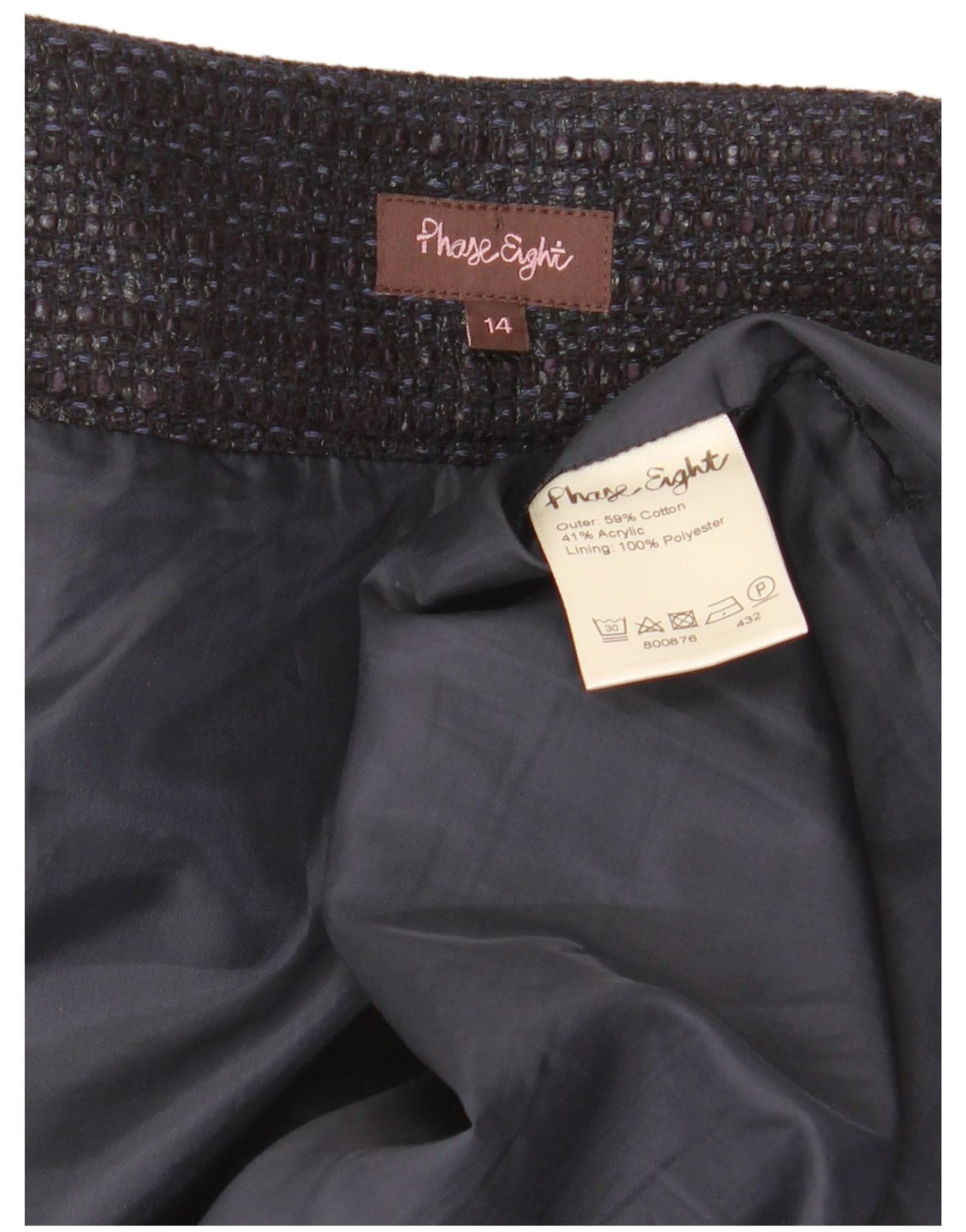 Fusta mini pentru femei Phase Eight UK 14 mare W34 bumbac negru