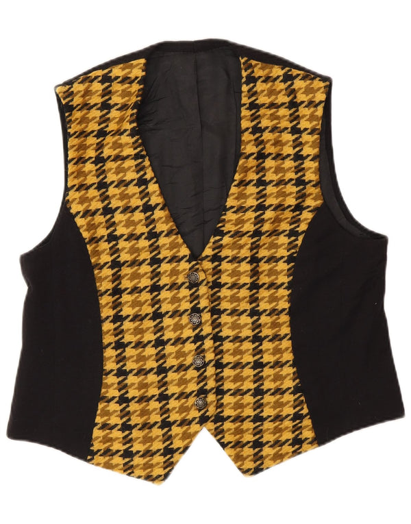 Vestă vintage pentru femei UK 12 Medium Yellow Colorblock