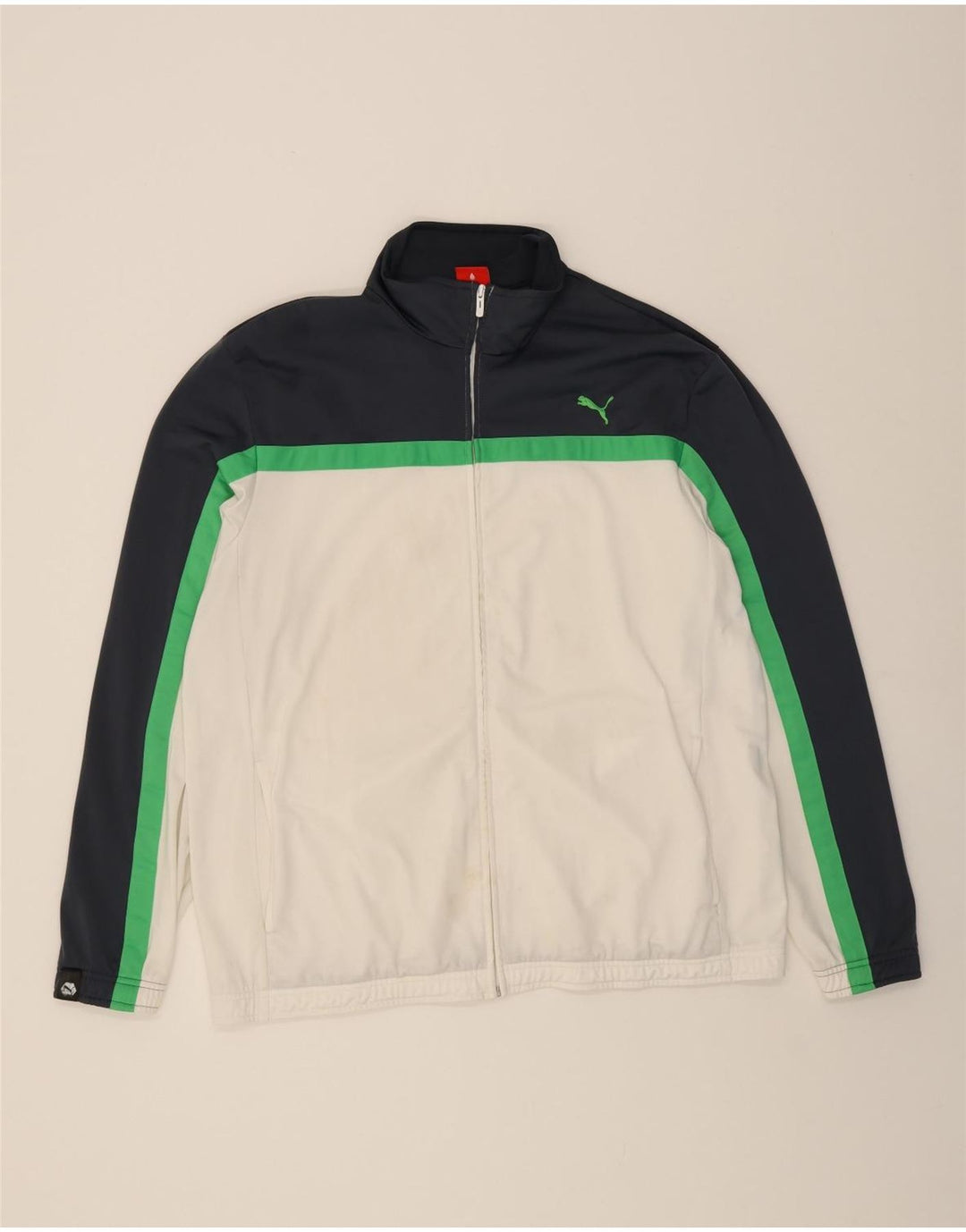 PUMA Mens Tracksuit Top Jacket 2XL White Colourblock Polyester Vintage Puma and Second-Hand Puma from Messina Hembry 