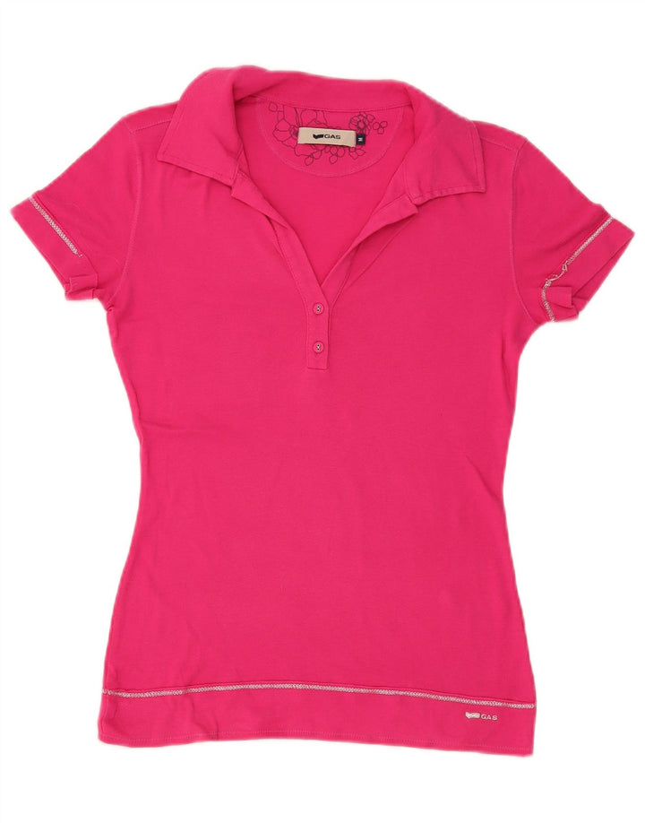 Tricou polo Gas pentru femei UK 12 Roz mediu
