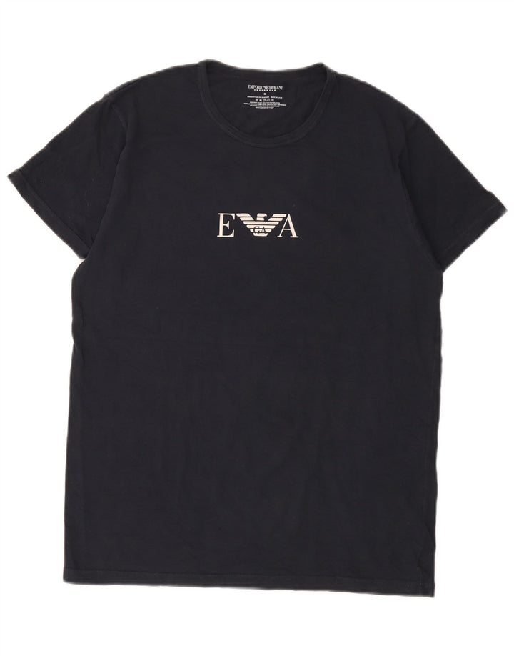 Tricou grafic pentru bărbați Emporio Armani Top Mediu Bleumarin