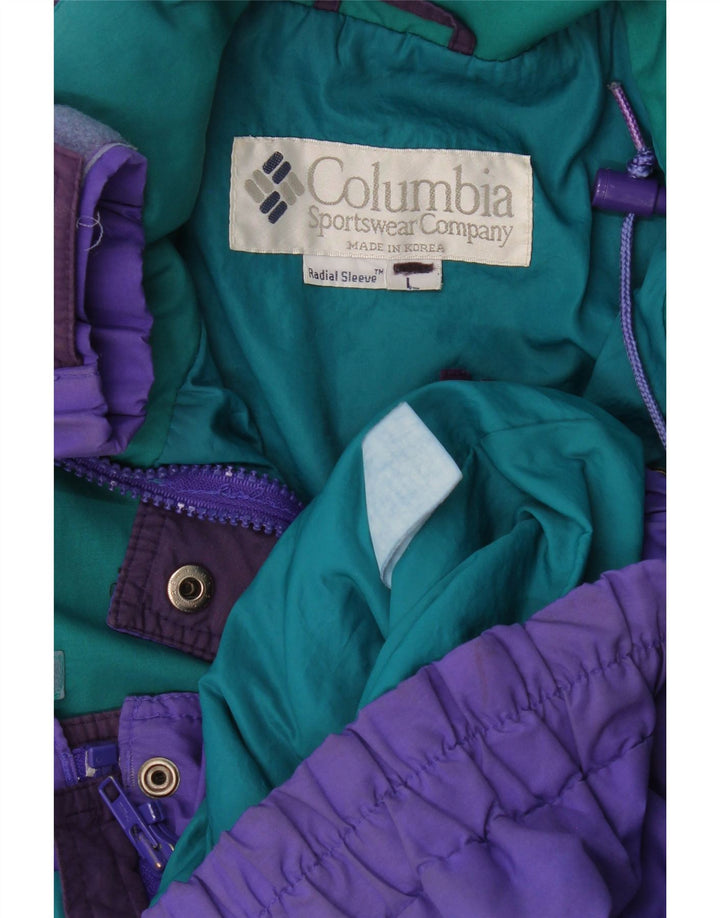 Jachetă de vânt supradimensionată Columbia pentru femei UK 16, mare, mov, bloc de culoare