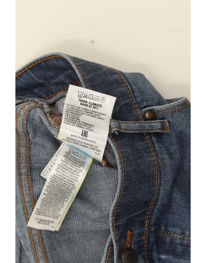 Blugi drepti pentru bărbați Marks & Spencer, cu ajustare normală, L40 L33, bumbac albastru