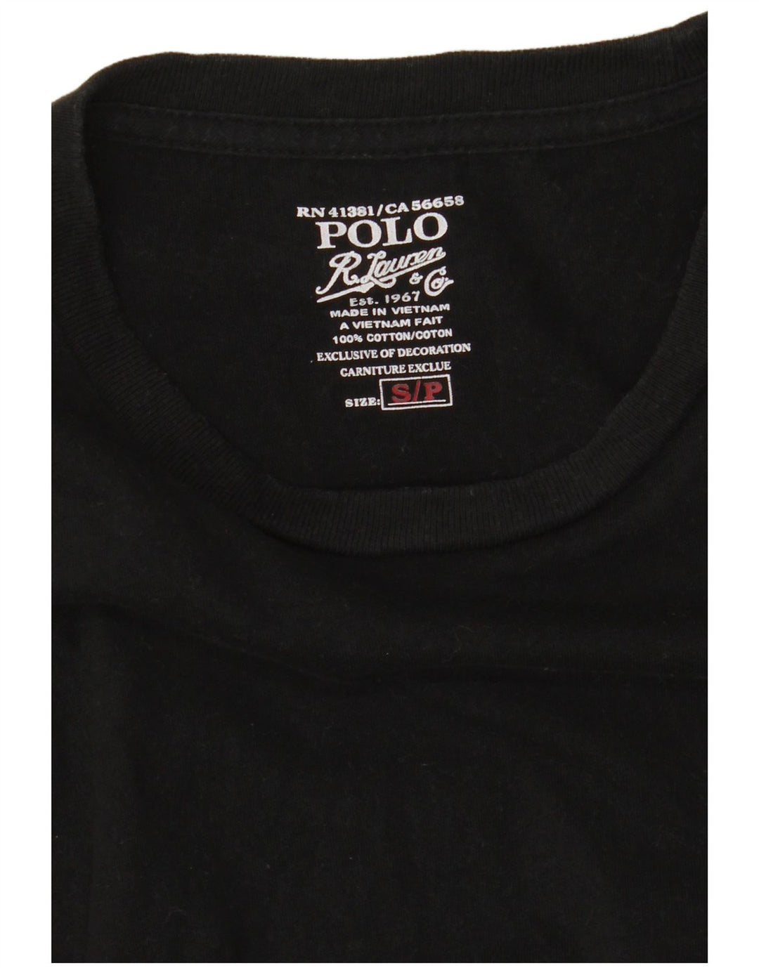 POLO RALPH LAUREN Tricou Bărbați Top Mic Bumbac Negru