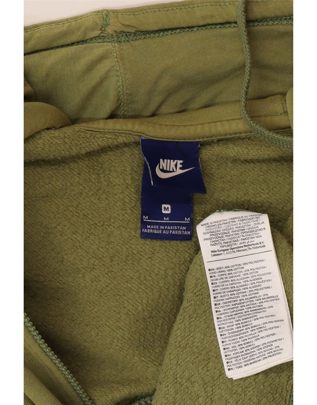 Pulover Nike pentru bărbați, cu fermoar, bumbac kaki mediu