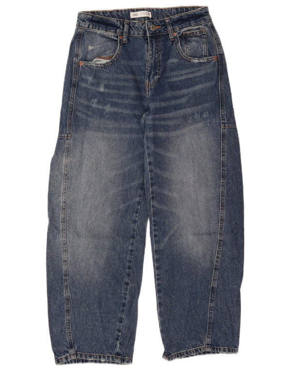Zara Fete Blugi Loose 13-14 Ani L26 L24 Albastru Bumbac