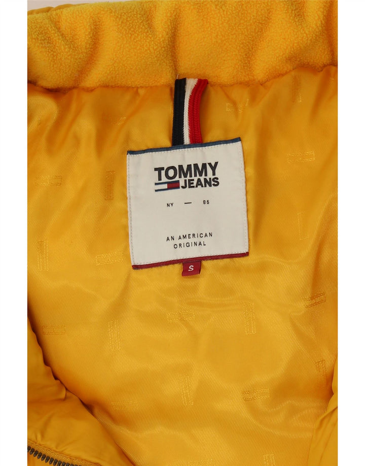 TOMMY HILFIGER Jachetă căptușită cu glugă pentru femei UK 10 Poliester galben mic