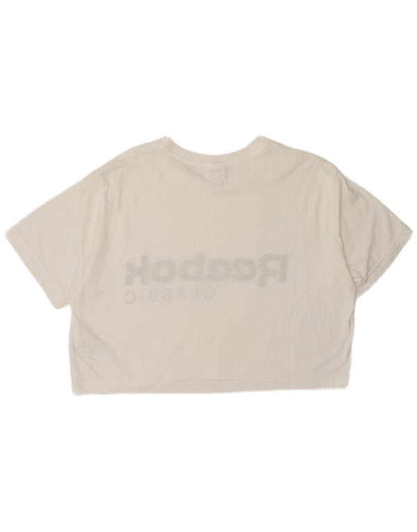 Tricou Reebok Classic Crop Graphic Top pentru femei UK 8/10 Small White