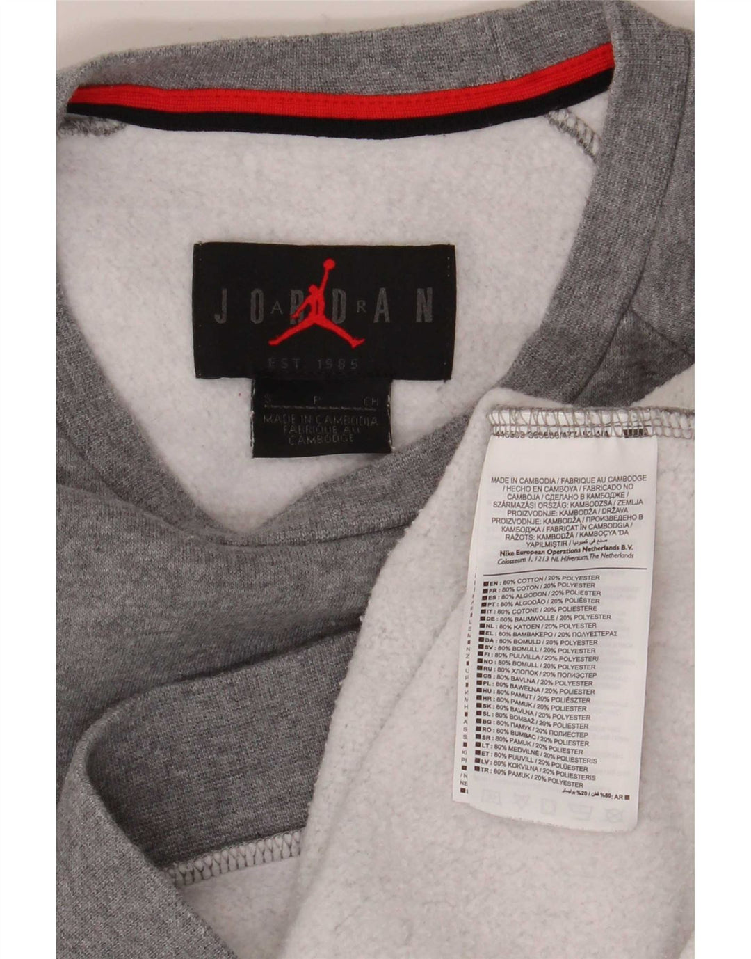 Hanorac grafic pentru bărbați Jordan Jumper mic, gri, bumbac cu pete
