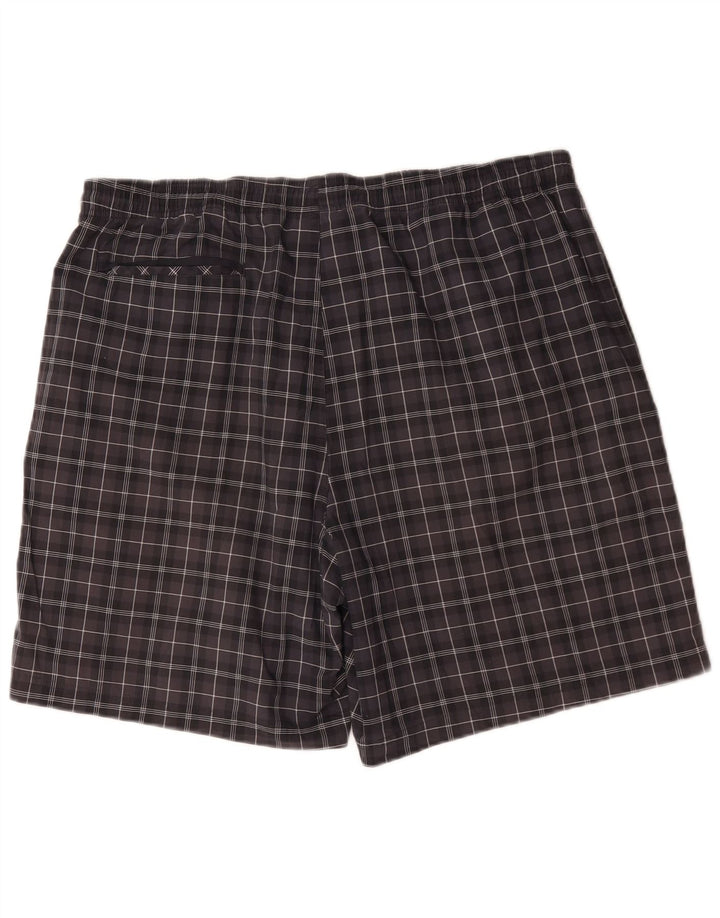 Pantaloni scurți sport pentru bărbați Adidas XL, poliester negru cu carouri