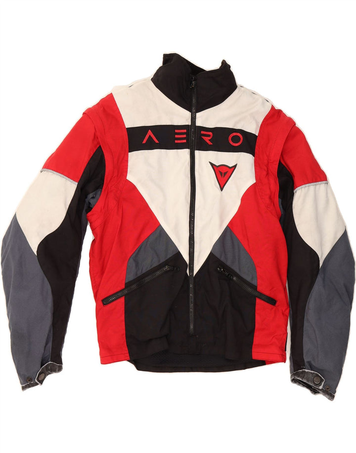 DAINESE Mens Graphic Racer Jacket IT 50 Large Red Colourblock Vintage Dainese and Second-Hand Dainese from Messina Hembry 