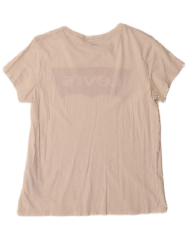 Tricou grafic Levi's pentru femei Top UK 10 Small White Bumbac