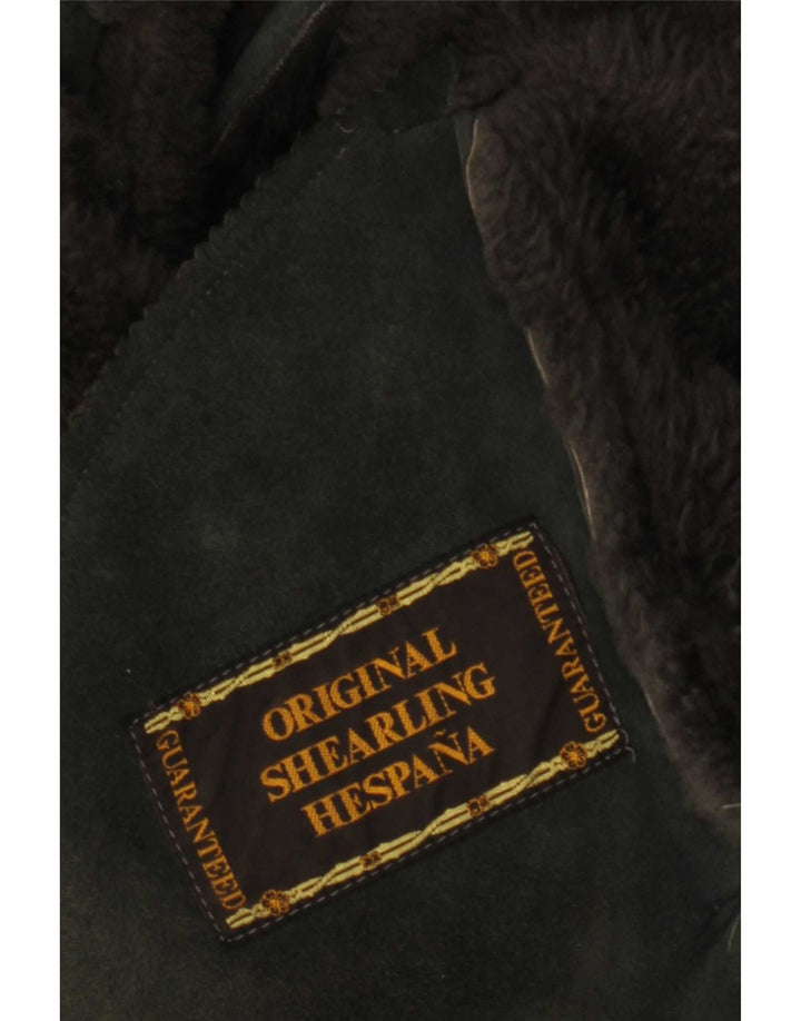 Palton vintage pentru femei din shearling UK 14 gri mediu