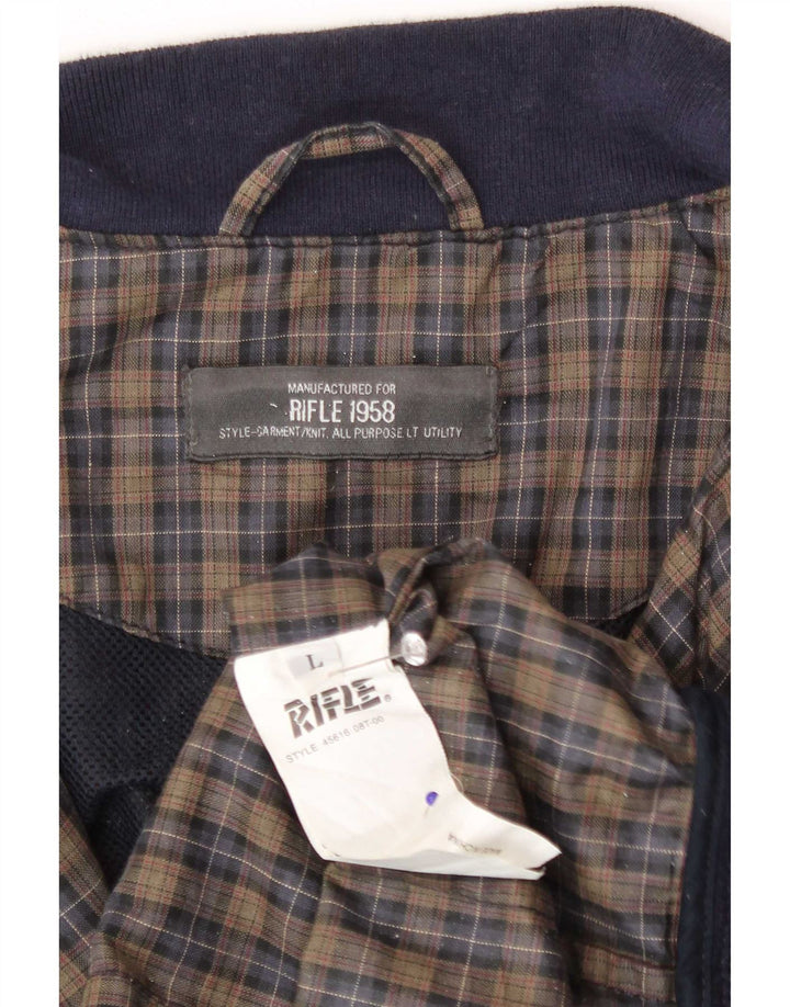 Rifle Bomber Jacket pentru bărbați UK 40 Large Brown Check Poliester