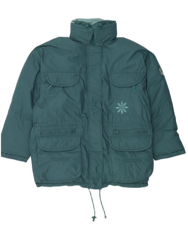 Jachetă căptușită cu glugă supradimensionată pentru femei DIADORA UK 16 Large Blue Floral