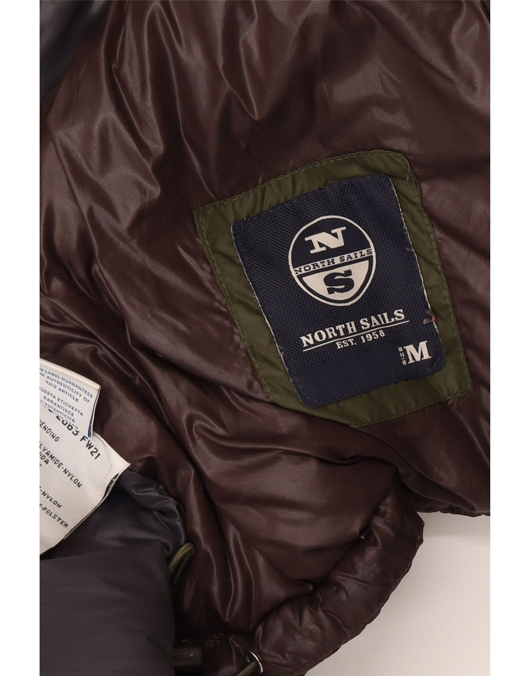 Jachetă căptușită pentru bărbați NORTH SAILS UK 38 Medium Brown Poliamidă