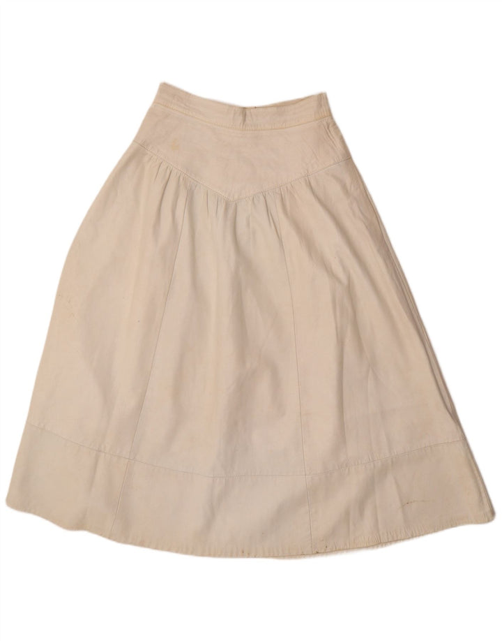 Set de fuste din piele vintage pentru femei din 2 piese UK 12 Medium W26 Off White