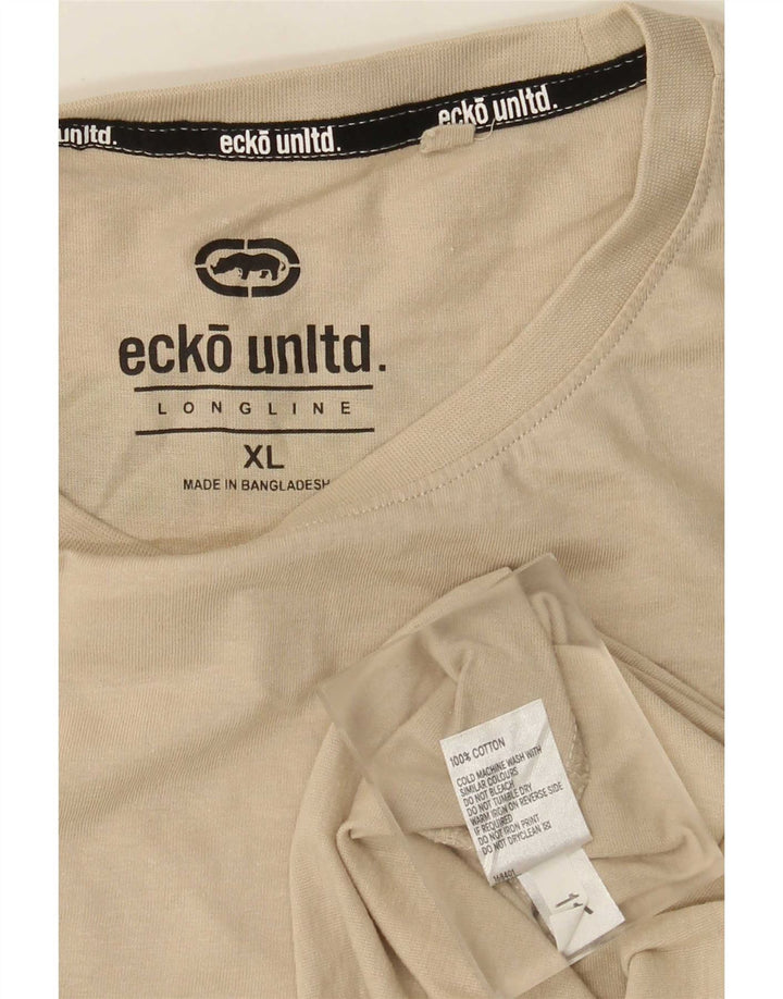 Tricou grafic Ecko Unltd pentru bărbați Top XL bumbac bej