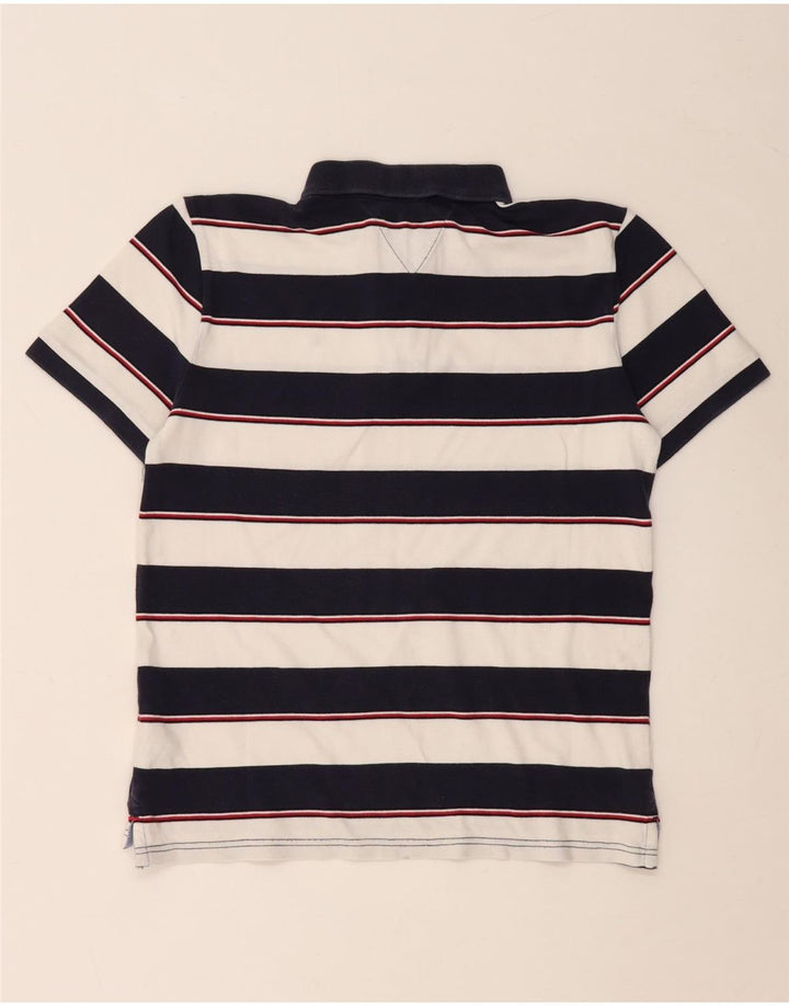 TOMMY HILFIGER Tricou polo pentru băieți 15-16 ani, bumbac cu dungi bleumarin