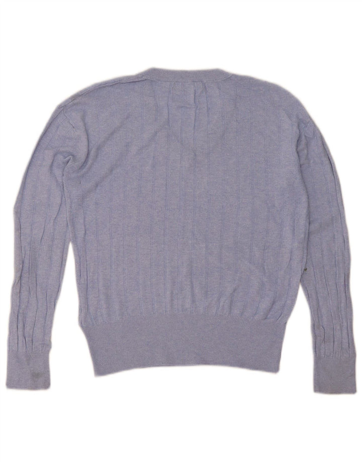 Pulover cu decolteu în V pentru femei Marks & Spencer UK 10 Small Blue