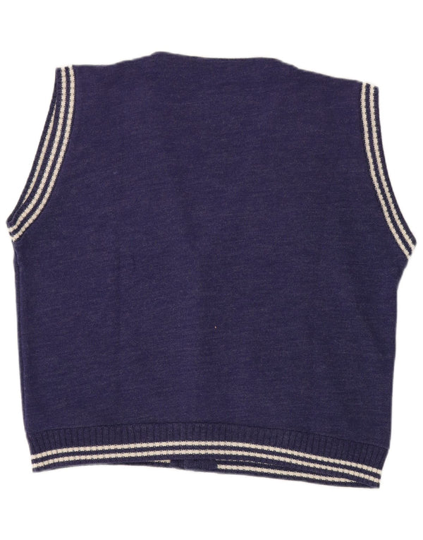 Cardigan Vintage fără mâneci pentru bărbați XL bleumarin