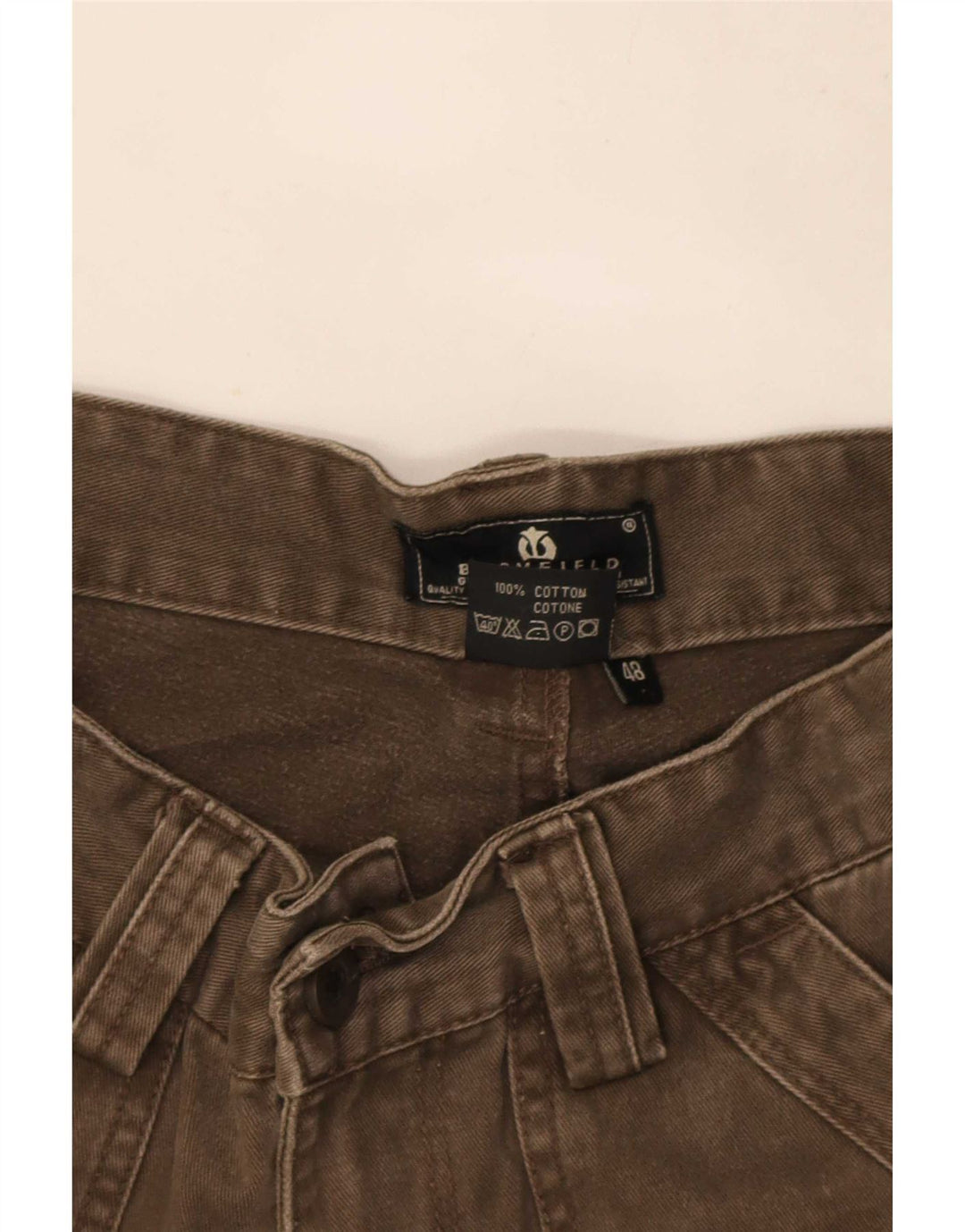 Pantaloni cargo drepti pentru bărbați Bromfield IT 48 Medium W30 L27 Maro Bumbac