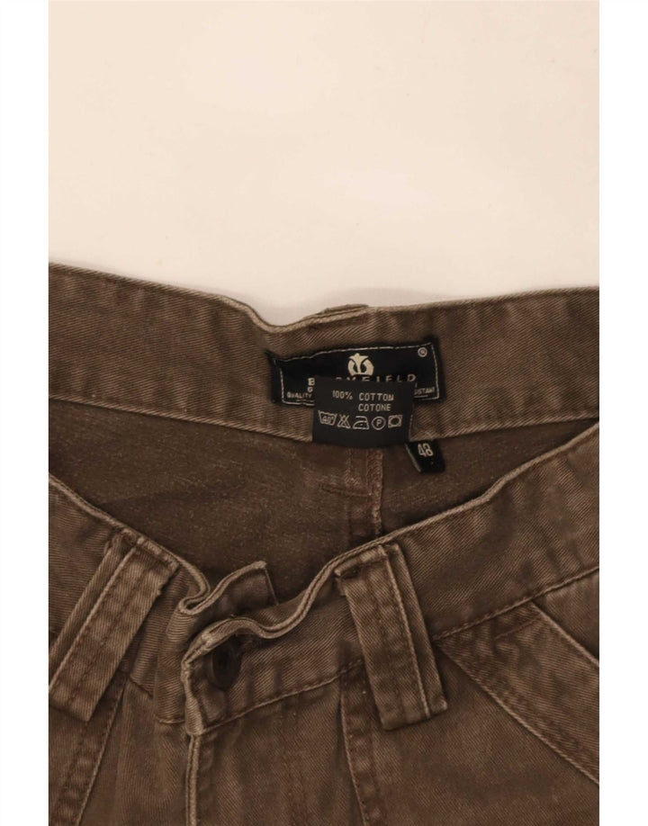 Pantaloni cargo drepti pentru bărbați Bromfield IT 48 Medium W30 L27 Maro Bumbac