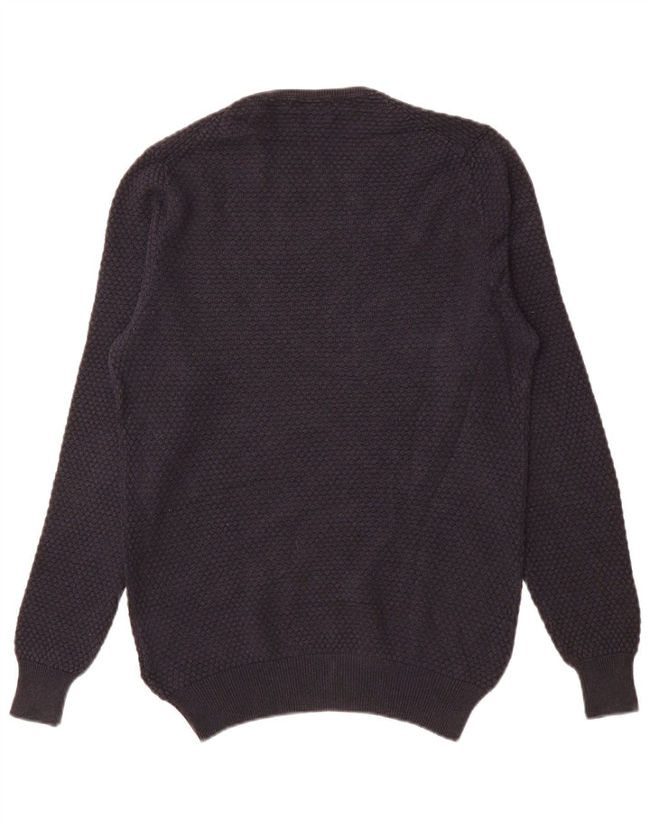 MASSIMO DUTTI Mens Crew Neck Jumper Sweater Small Navy Blue Cotton