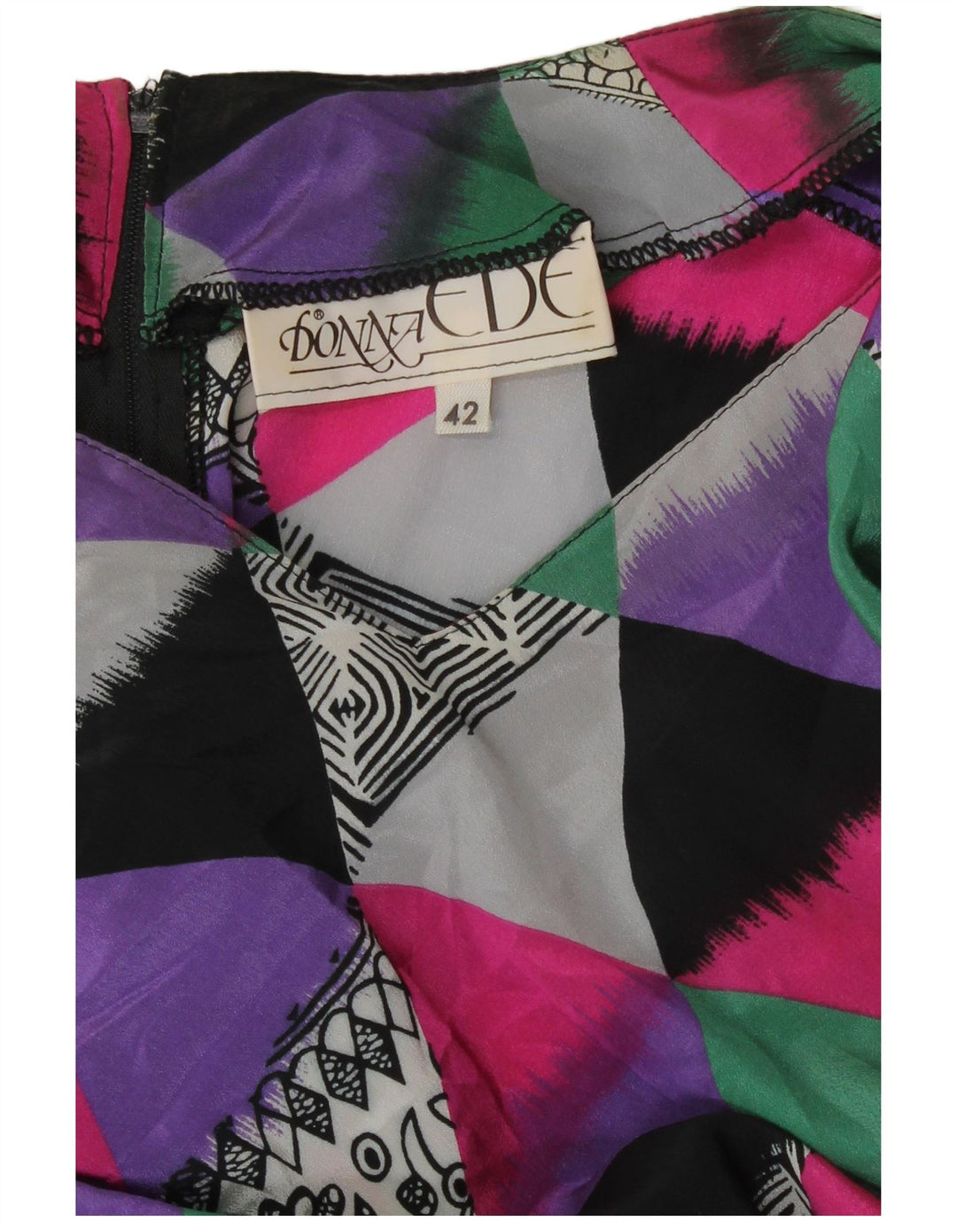 Rochie de damă vintage tip sirenă IT 42 Medium Multicolor Geometric
