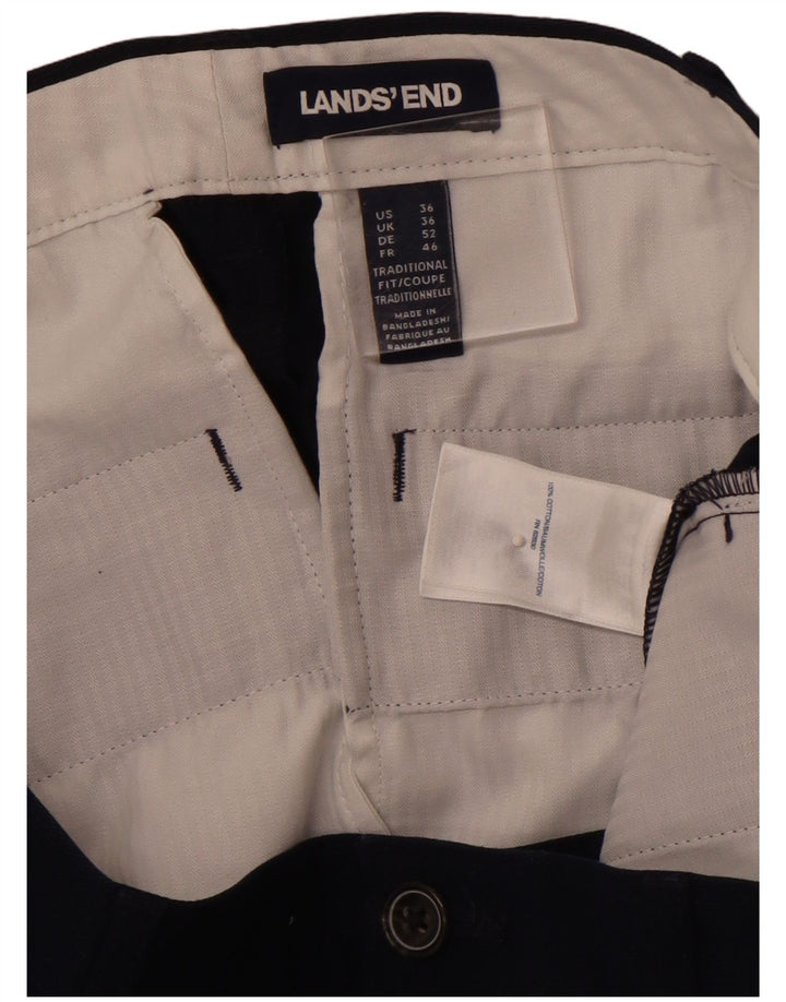 Pantaloni scurți chino pentru bărbați LANDS END W36 mari, bumbac, albastru