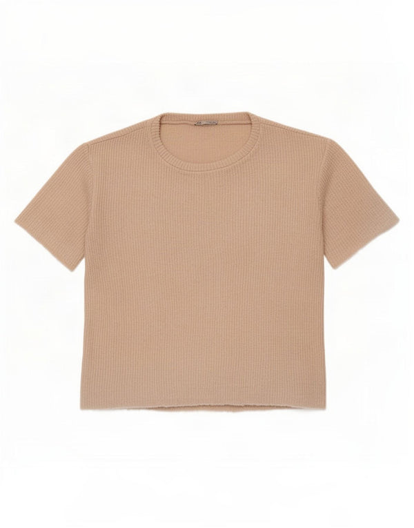 Tricou supradimensionat pentru femei Zara UK 16 Large Bej