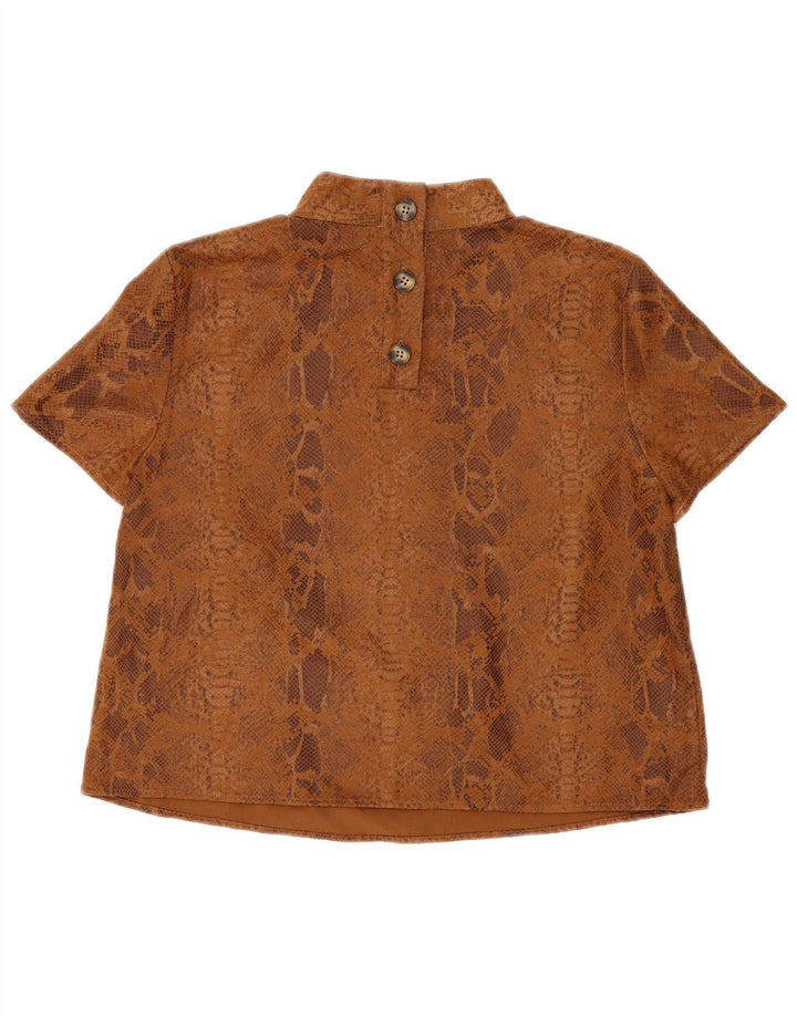 Bluză pentru femei Zara UK 14 Medium Brown Animal Print Poliester