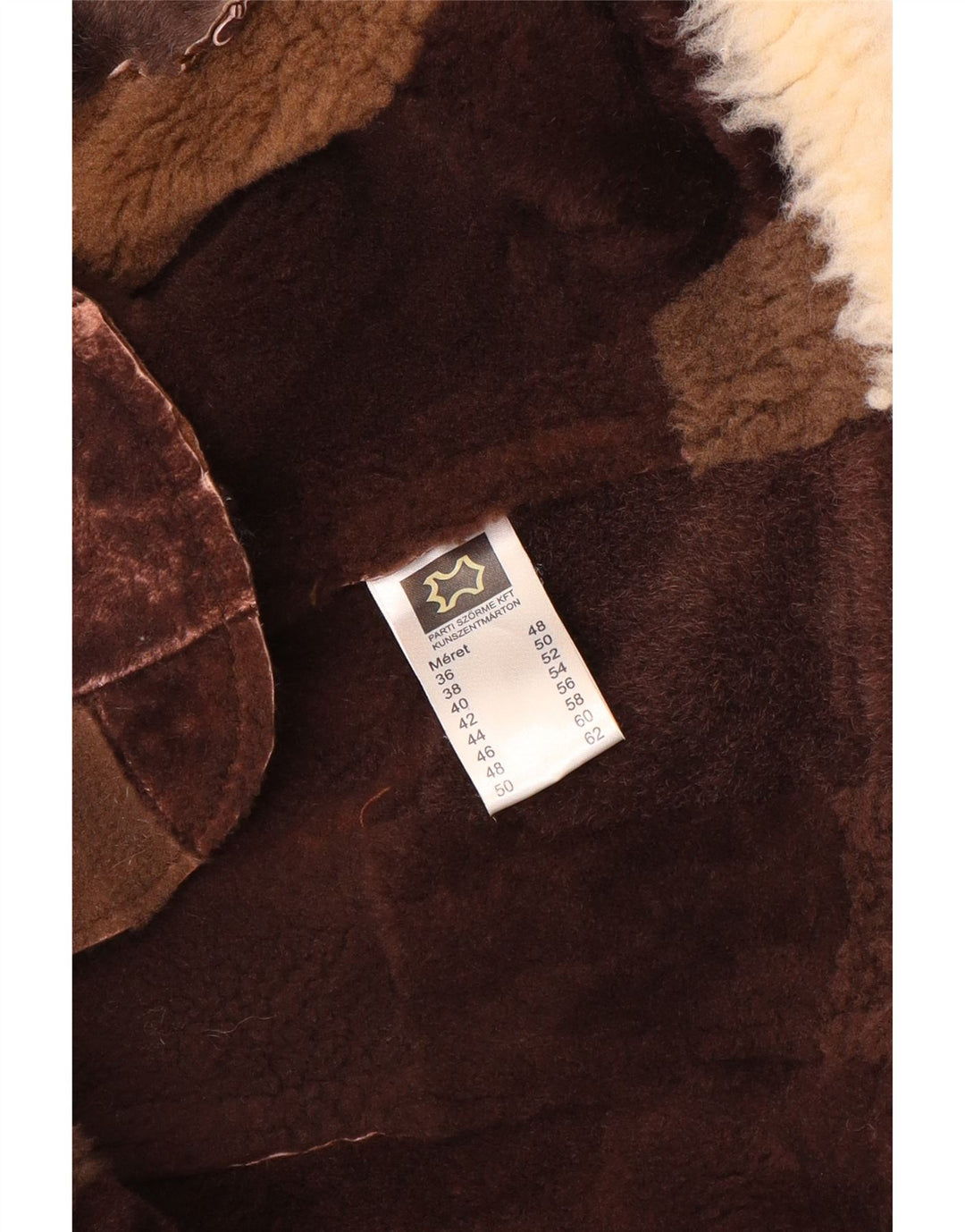 Gilet din shearling pentru femei VINTAGE EU 36 Mic maro din piele moale