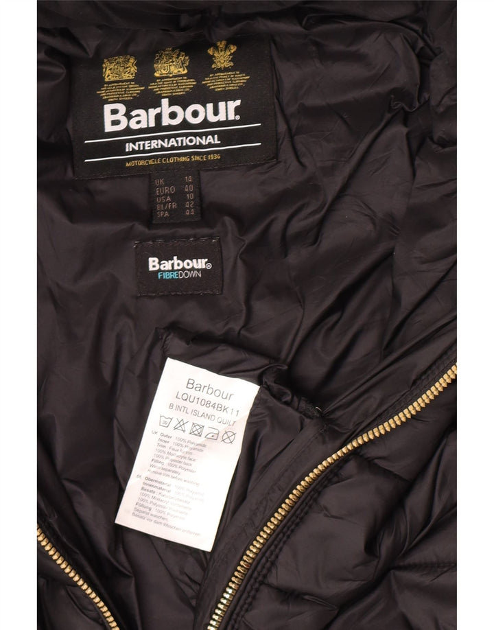 Jachetă căptușită cu glugă Barbour pentru femei UK 14 Poliamidă neagră mare