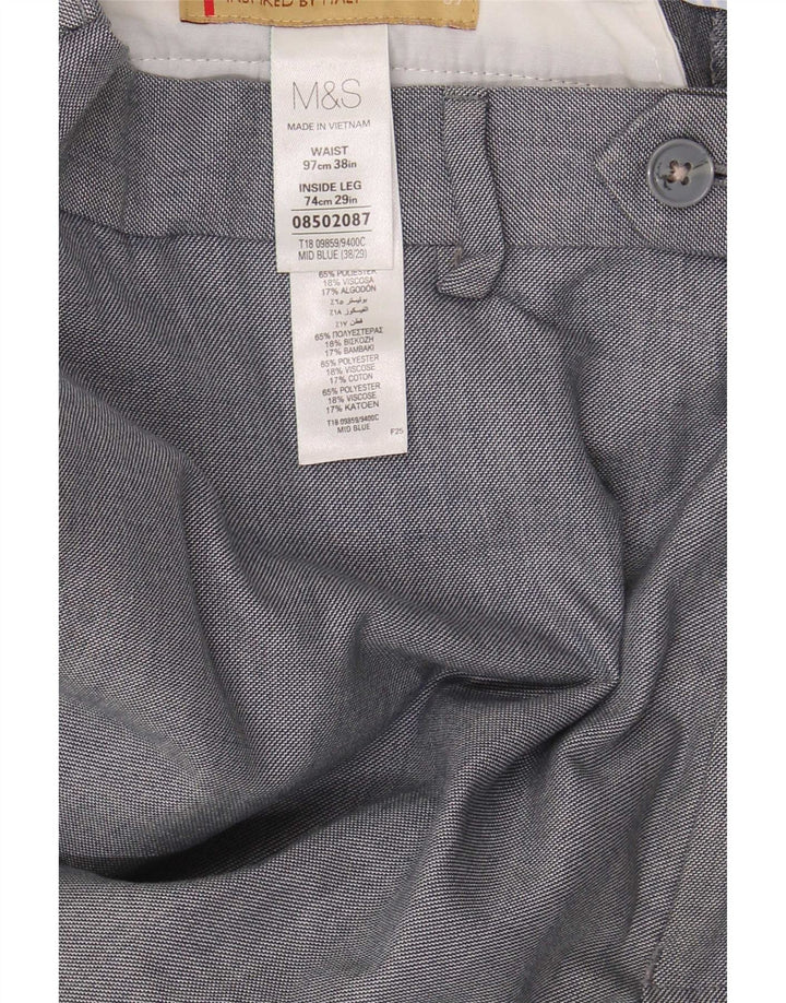 Marks & Spencer Pantaloni drepți pentru bărbați L38 L29 Poliester albastru