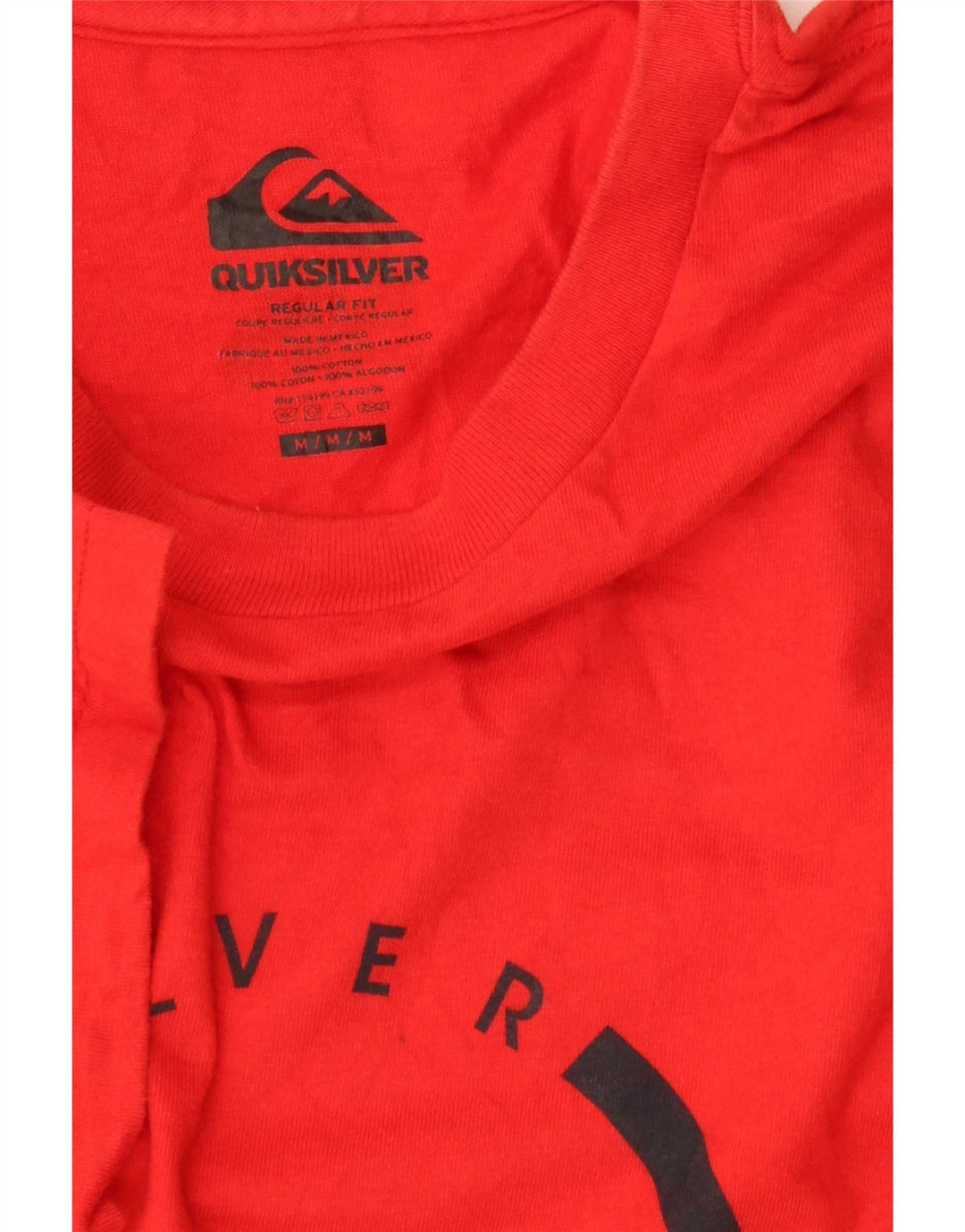 Tricou grafic Quiksilver pentru bărbați, cu croiala normală, top din bumbac roșu mediu