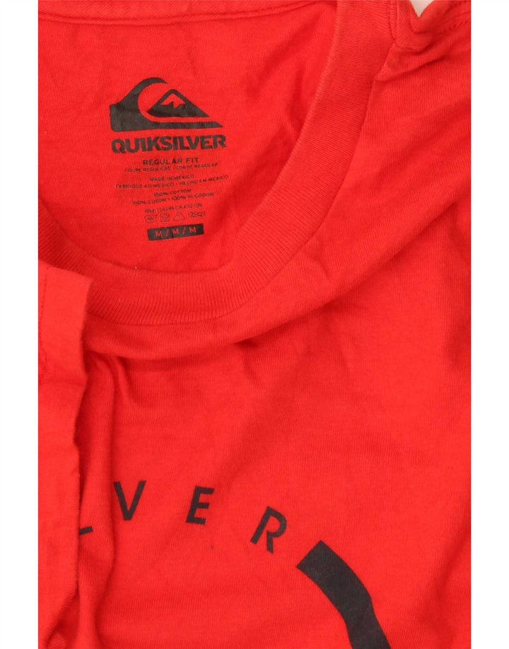 Tricou grafic Quiksilver pentru bărbați, cu croiala normală, top din bumbac roșu mediu