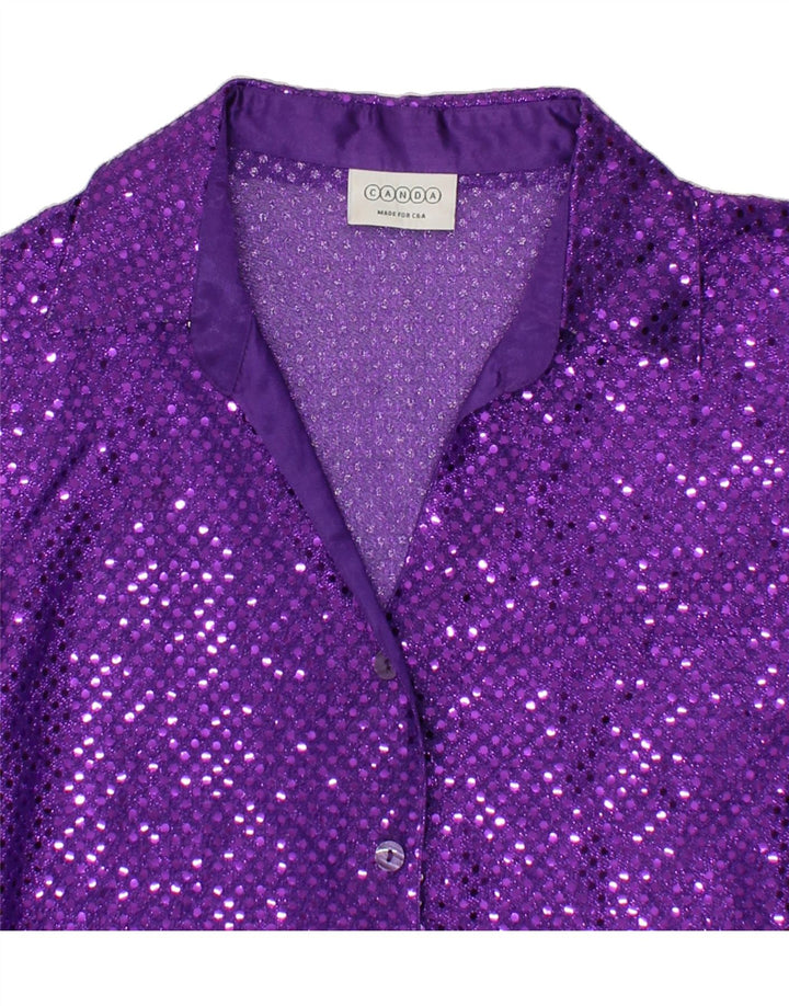 CANDA Womens Shirt Blouse UK 18 XL Purple Polyamide Vintage Canda and Second-Hand Canda from Messina Hembry 