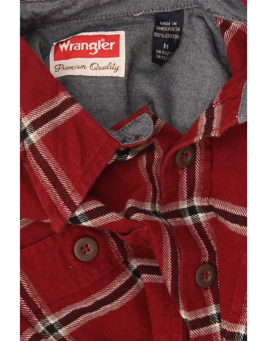 Cămașă de flanel pentru bărbați Wrangler, bumbac cu carouri roșii medii