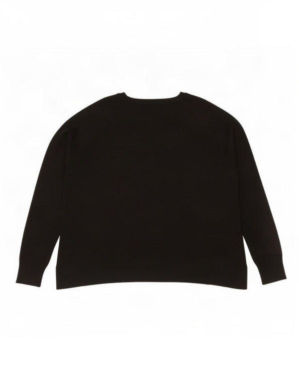 Pulover de damă Zara Crop oversize cu gât de barcă UK 10 Mic Negru