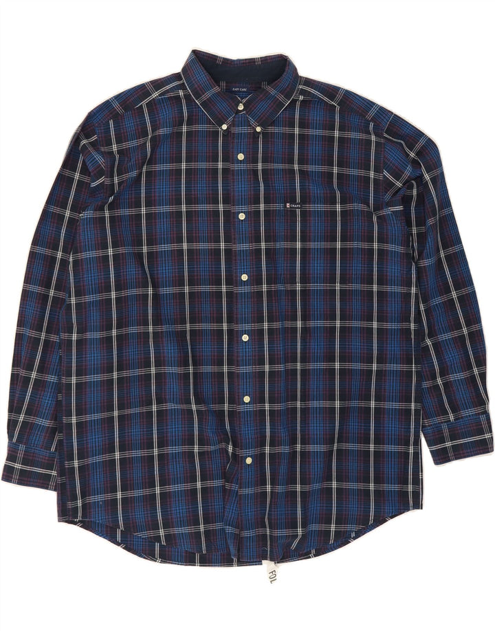 CHAPS Mens Big & Tall Shirt XL Blue Check Cotton Vintage Chaps and Second-Hand Chaps from Messina Hembry 