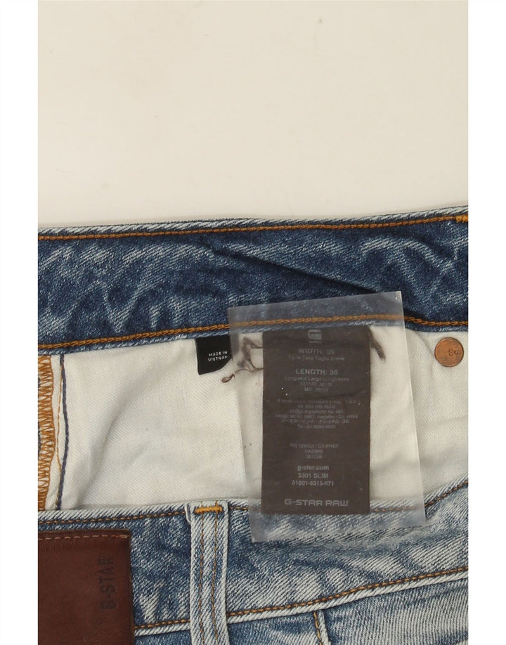 Blugi G-Star 3301 Slim pentru bărbați W36 L38 Bumbac albastru