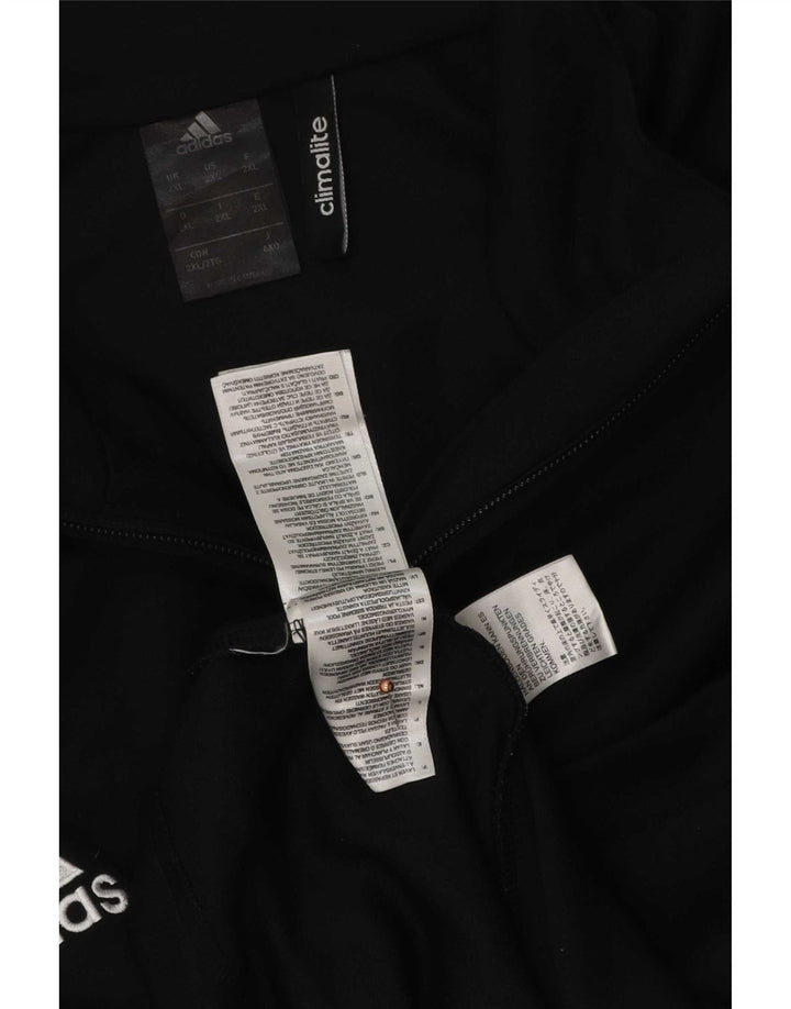 Adidas pentru bărbați Climalite Zip Neck Pullover Trening Top 2XL Negru Poliester