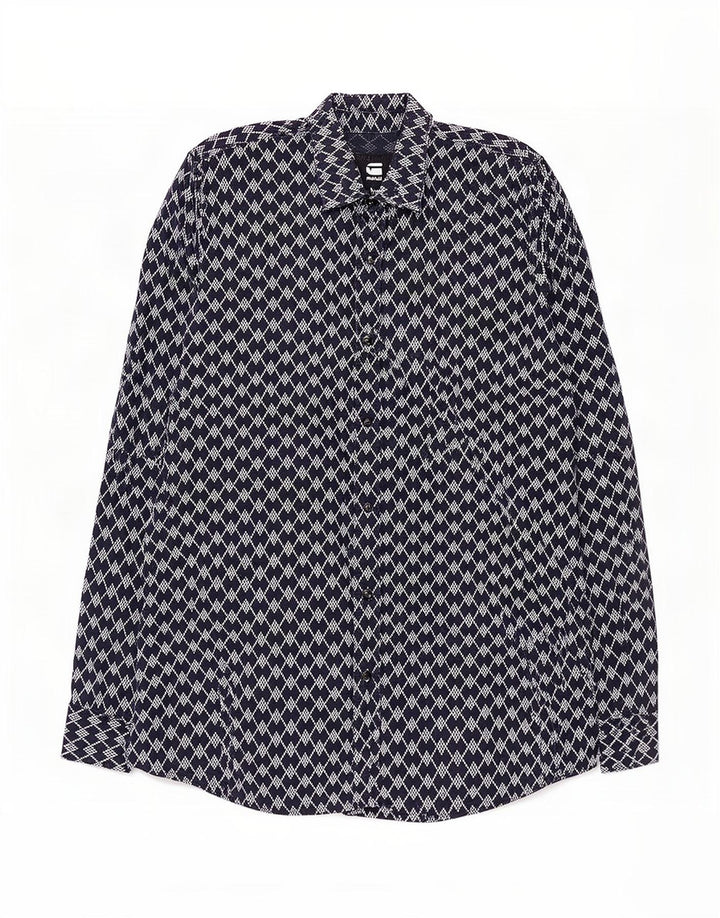 Cămașă G-Star Bărbați Mediu Bleumarin Geometric Bumbac